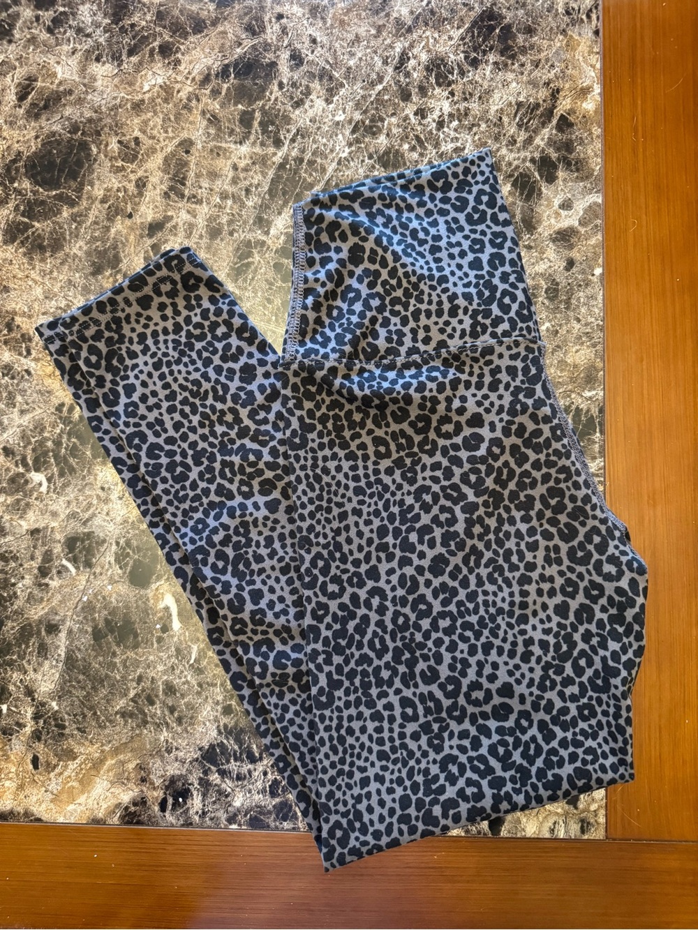 Gray and Black Leopard Print Leggings